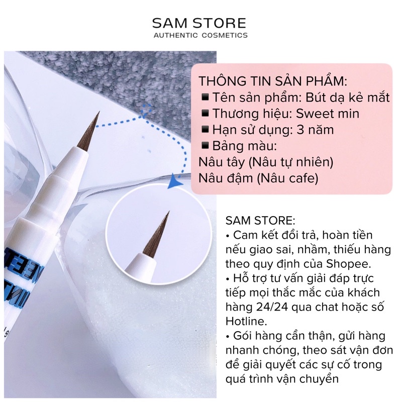 Bút tạo bọng mắt Hàn Quốc chống thấm nước không lem không trôi hách mắt to gấp đôi