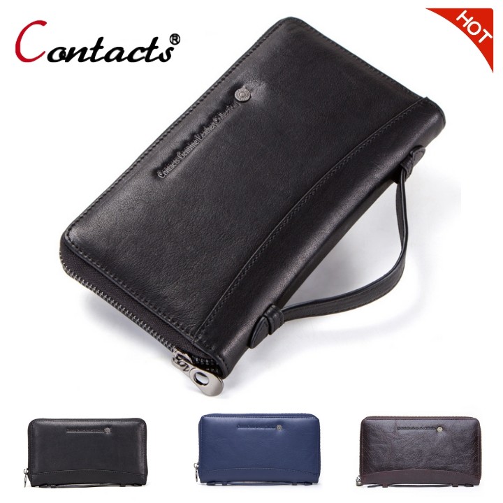 2019 Contacts Men And Women Wallet Genuine Leather KITM1246 - Bảo Hành 2 Năm - Bóp Ví Dài Cầm Tay Da Bò - Nam Nữ