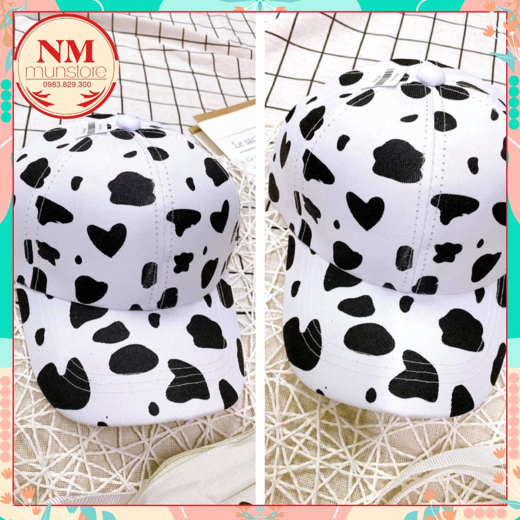 💟  💕 Nón lưỡi trai bò sữa 𝐍𝐌 Closet Mũ lưỡi trai họa tiết bò sữa hottrend chống nắng, vải Dù 💕