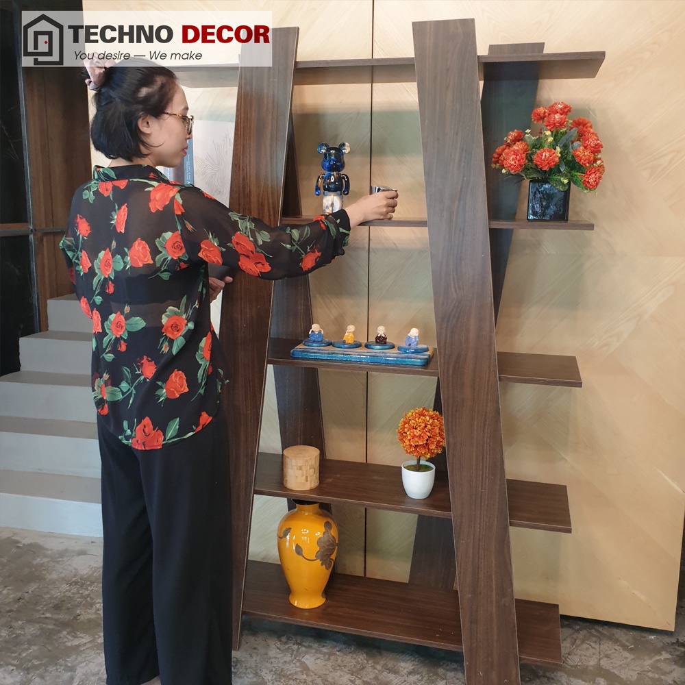 Kệ Sách Đứng Chữ X Kệ Để Đồ Đa Năng Xếp Gọn Dễ Dàng Tháo Lắp Decor Phòng Làm Việc TechnoDecor GS0011
