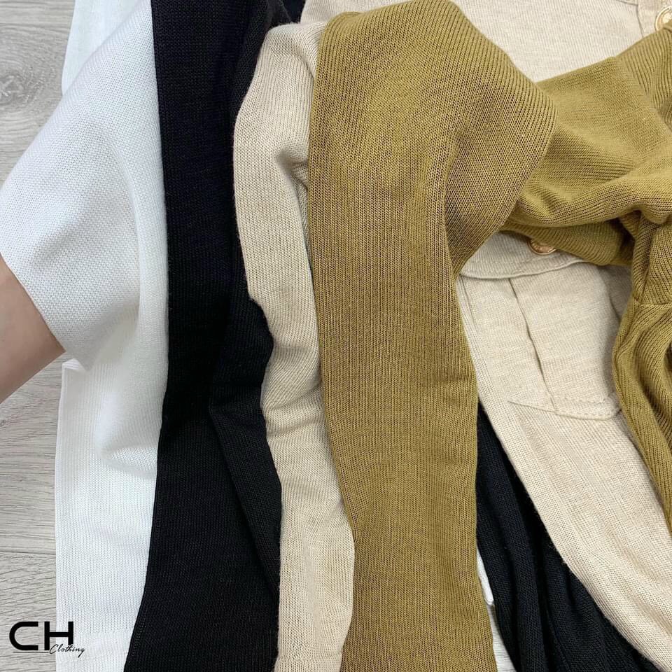 Áo len đính cúc 2 túi trước hàng quảng châu