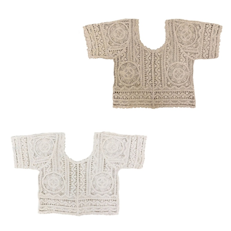 Áo Croptop Dệt Kim Tay Ngắn Cổ Tròn Thiết Kế Khoét Rỗng Thời Trang Đi Biển Cho Nữ