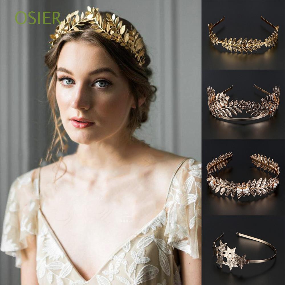 Băng đô hình vương miện và lá cây thời trang