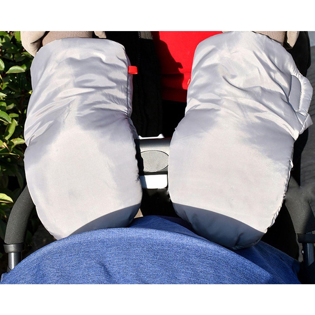 Đệm Lông Cừu Lụa Dày Dặn Giữ Ấm Tay Gắn Xe Đẩy Em Bé Mùa Đông