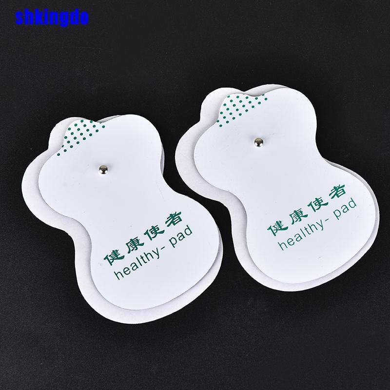 [Hàng mới về] Set 10 miếng đệm điện cực màu trắng cho máy mát xa kỹ thuật số