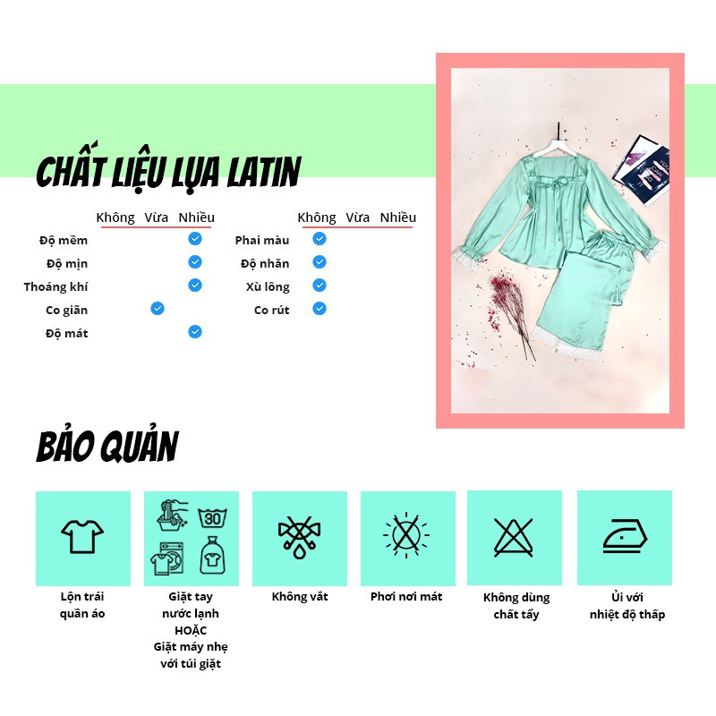 Đồ bộ đẹp SBORG pijama lụa latin cao cấp mềm mịn mát tay dài viền ren dễ thương freesize dưới 60kg