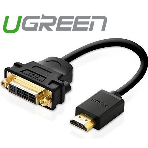 Cáp chuyển đổi HDMI đực sang DVI -I 24+5 cái dài 20Cm UGREEN 20136 màu đen - Hàng chính hãng