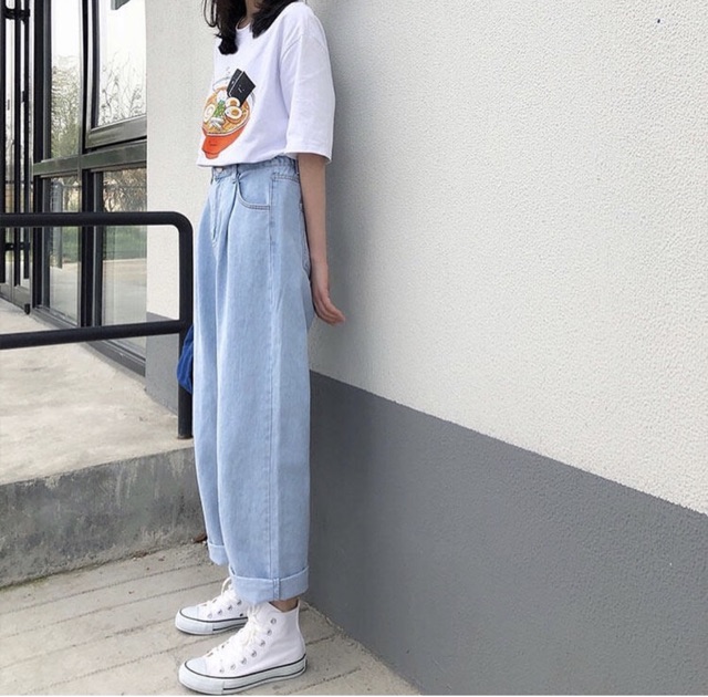 Quần Jeans Nữ Ống Rộng Lưng Cao SIMPLE Phong Cách Ulzzang – Tuni Store | BigBuy360 - bigbuy360.vn