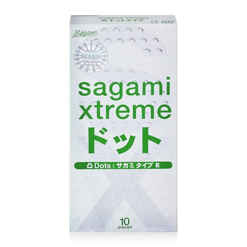 Hộp 10 cái bao cao su gân gai sagami XTREME WHITE kéo dài thời gian - LOVE TOUCH - cam kết che tên