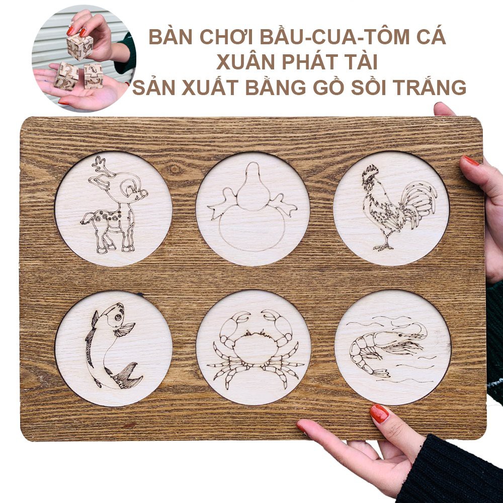 Đồ Chơi Lắc Bầu Cua Tôm Cá Bằng Gỗ Siêu Bền- Trò Chơi Giải Trí Gia Đình Vui Nhộn
