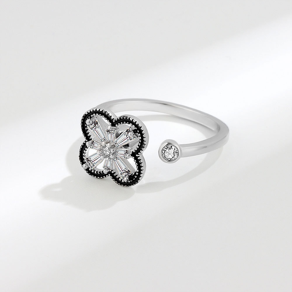 Nhẫn Xoay Cỏ Bốn Lá Phong Cách Hàn Quốc Đơn Giản Hợp Thời Trang Cho Nữ