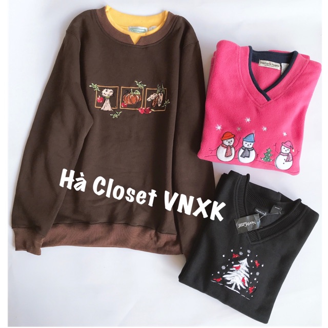 [Ảnh Thật]Áo Sweater Nỉ Bông Thêu Dư Xịn