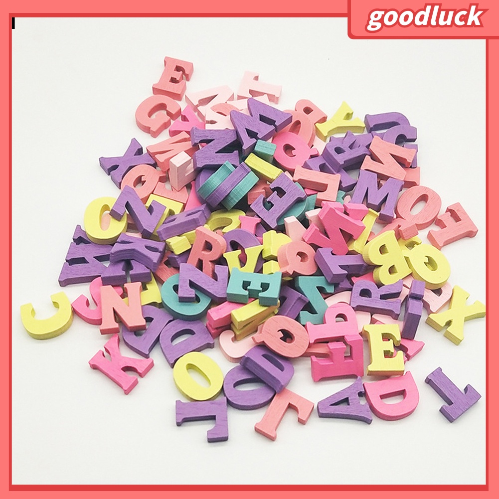 Bộ 100 miếng gỗ hình chữ cái và chữ số