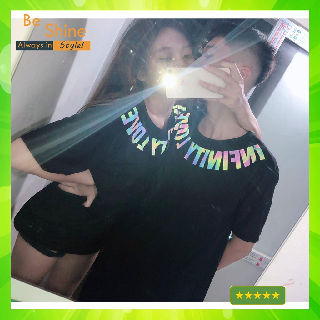 [FREESHIPẢNH THẬT] Áo Thun Unisex Infinity Love Phản Quang 7 Màu Form Rộng Thời Trang Nam Nữ Phong Cách Hàn Quốc