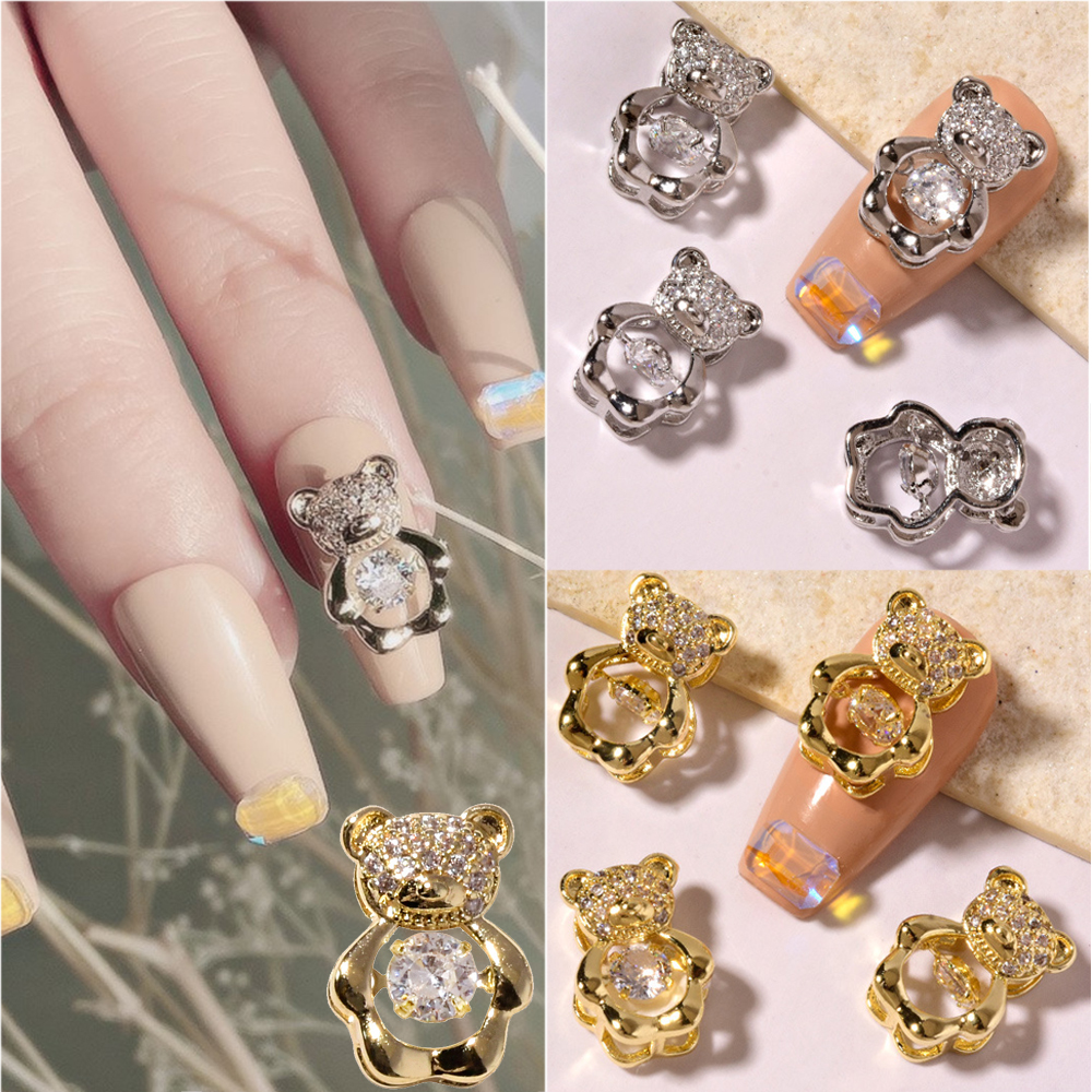 (Hàng Mới Về) Phụ Kiện Trang Trí Móng Tay Nghệ Thuật Hình Gấu 3d Diy
