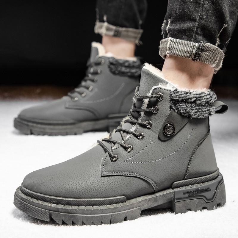 Giày Bốt Martin Lót Nhung Cotton Giữ Ấm Phong Cách Hàn Quốc Thời Trang Mùa Đông Cho Nam 2021 | BigBuy360 - bigbuy360.vn