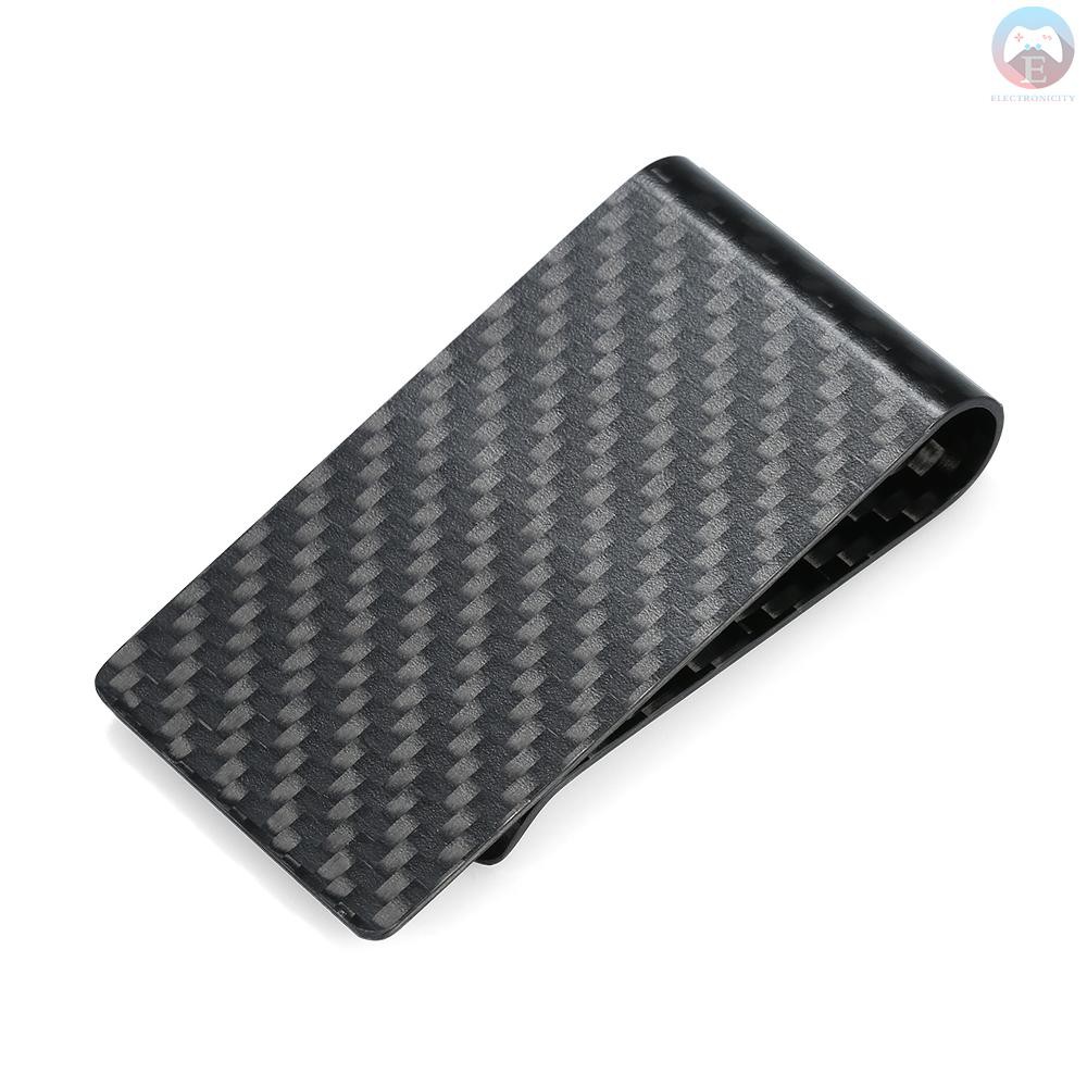 Kẹp giữ tiền/thẻ chất liệu sợi cacbon màu đen thời trang cho nam