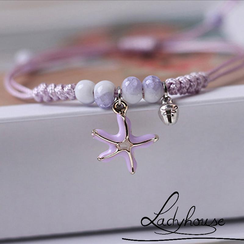 Vòng đeo tay chuỗi hạt hình sao biển/ vỏ sò dễ thương đơn giản thời trang cho nữ