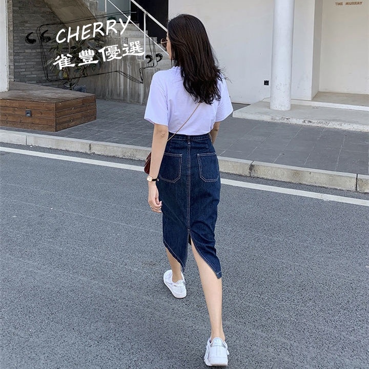 Chân Váy Denim Dáng Chữ A Lưng Cao Thời Trang Mùa Hè 2021 Cho Nữ
