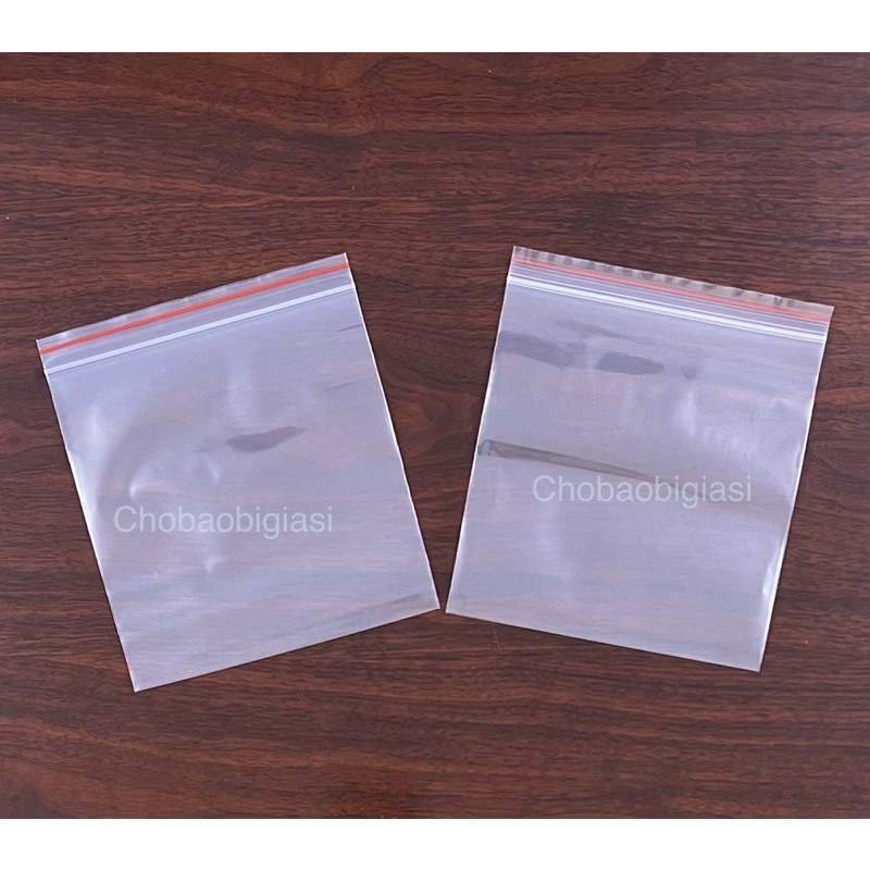 {1kg/size} Túi zipper chỉ đỏ loại vuông 10x10cm, 15x15cm dày dặn, chắc chắn (sp y hình)