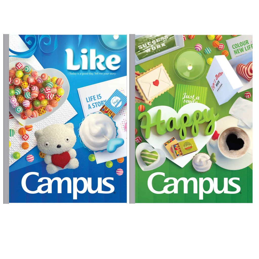 Lốc 10 Vở kẻ ngang Campus Gift 80 trang