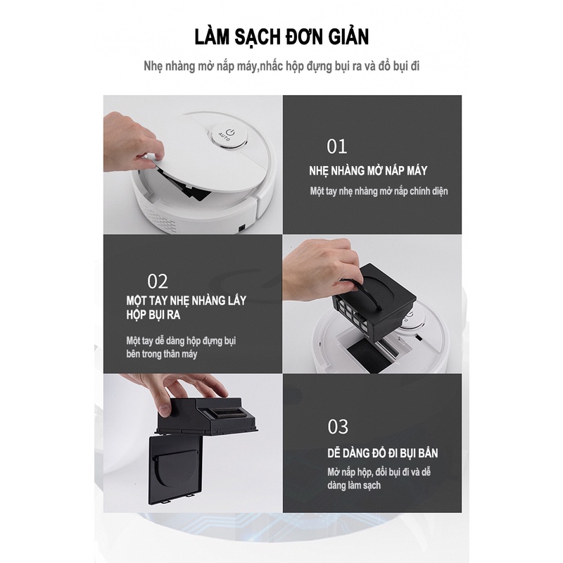 Robot Hút Bụi Lau Nhà, Máy Hút Bụi Thông Minh ES300. Lực Hút Khỏe, Vận Hành Êm Ái. BẢO HÀNH TOÀN QUỐC!