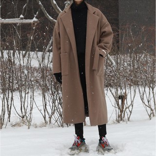 (ORDER) Áo khoác dạ không khuy xẻ tà dáng dài form rộng