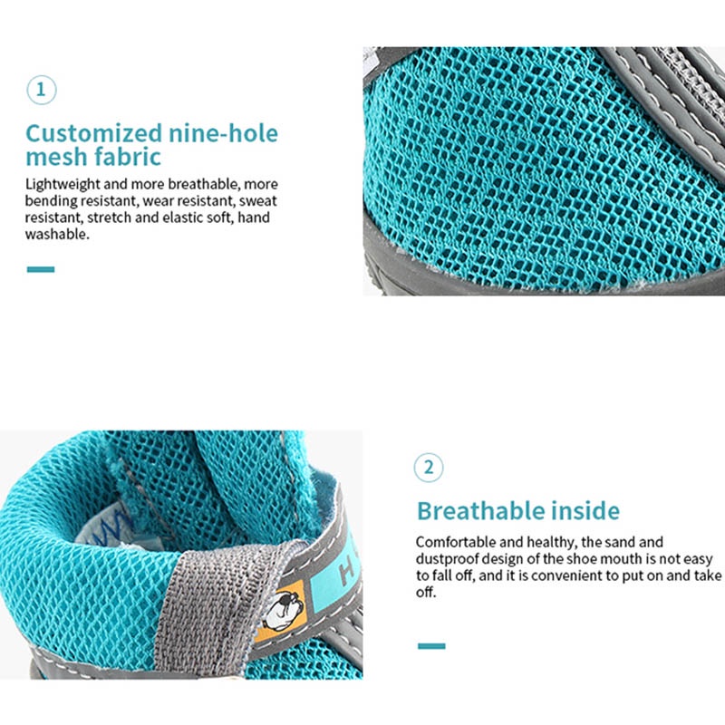 HamshMoc Giày bốt cổ cao thoáng khí chống trượt cho thú cưng