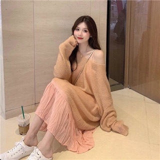 [ORDER] Set váy dài + áo len mỏng ulzzang
