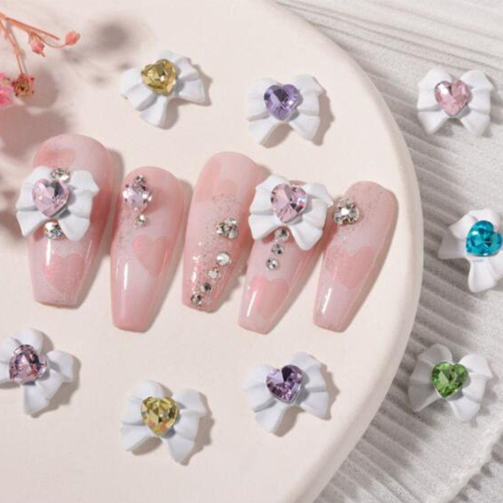 Set 2 Phụ Kiện Trang Trí Móng Tay Hình Nơ Xinh Xắn