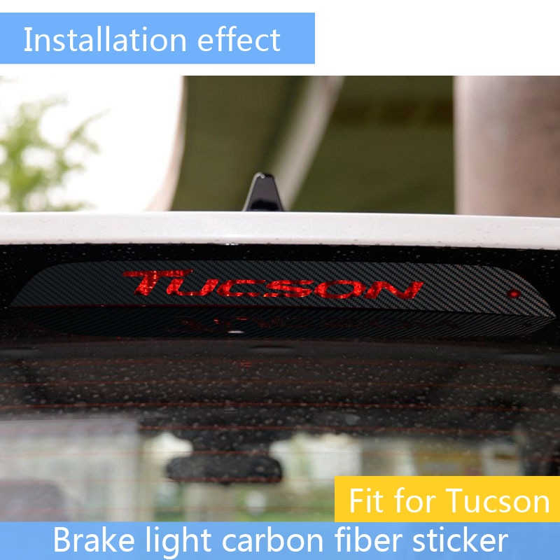 Miếng dán trang trí đèn phanh xe hơi Hyundai Tucson bằng sợi carbon