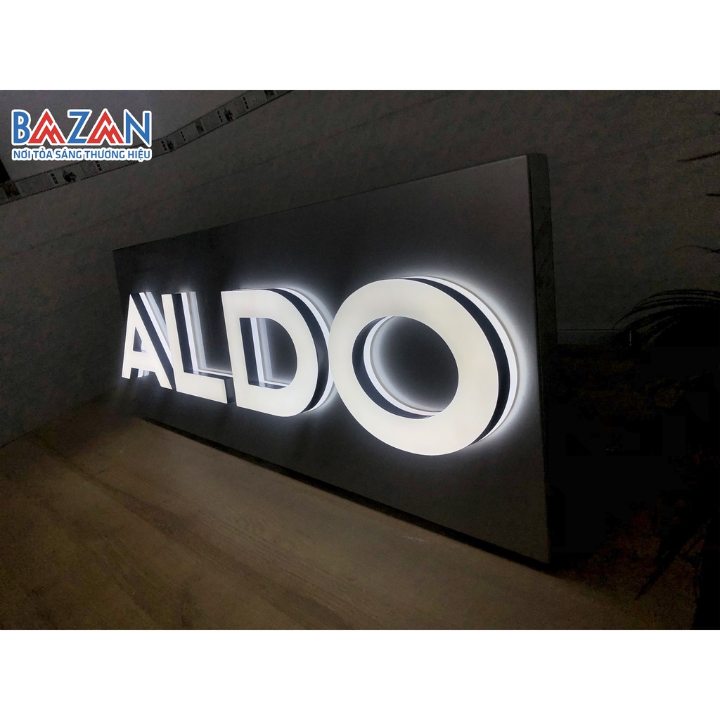 Logo AlDO - Chữ nổi Mica nguyên khối