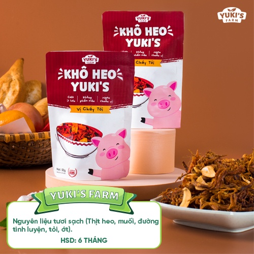 Khô Heo Cháy Tỏi 50g YUKI FARM - Thực Phẩm Sấy Khô Heo Khô Gà Ngon Giòn Chuẩn Vị - Đồ Ăn Vặt Việt Nam Chất Lượng Cao | BigBuy360 - bigbuy360.vn