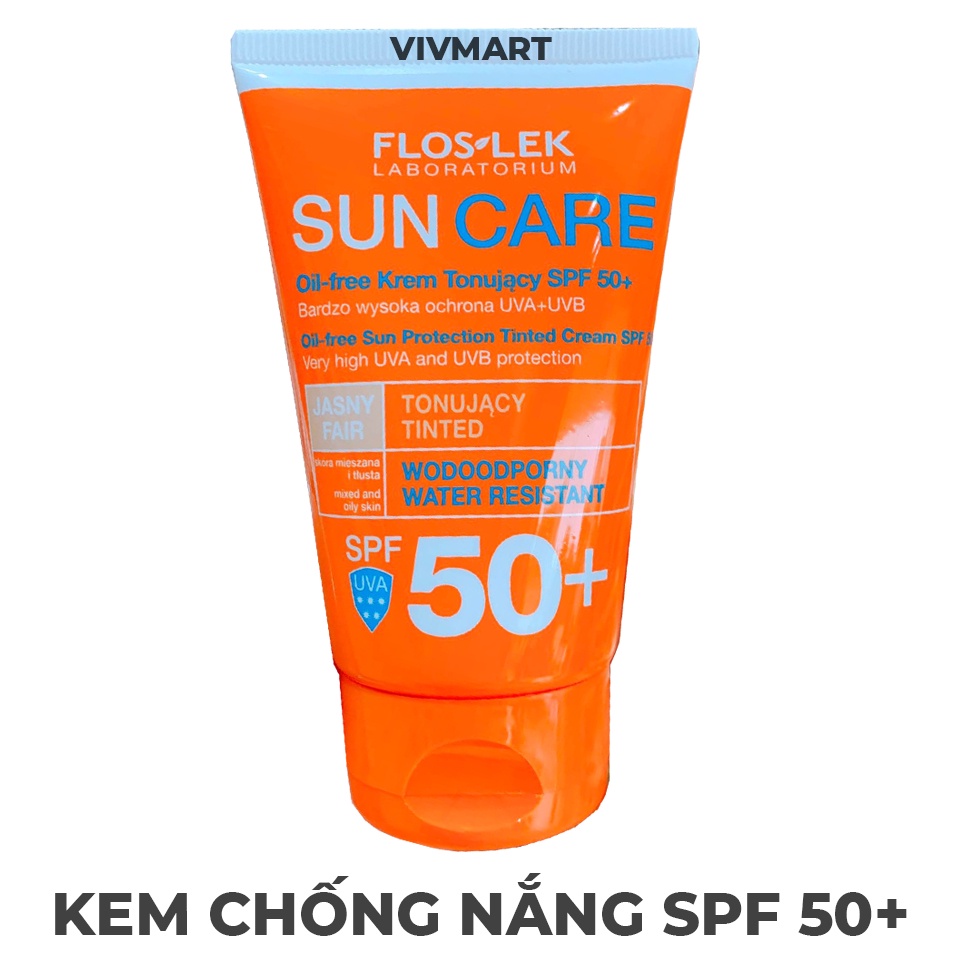 ✅ Kem Chống Nắng Kiềm Dầu FLOSLEK SUN CARE OILFREE PROTECTION TINTED SPF 50+ Dành Cho Da Dầu, Da Hỗn Hợp 50ml