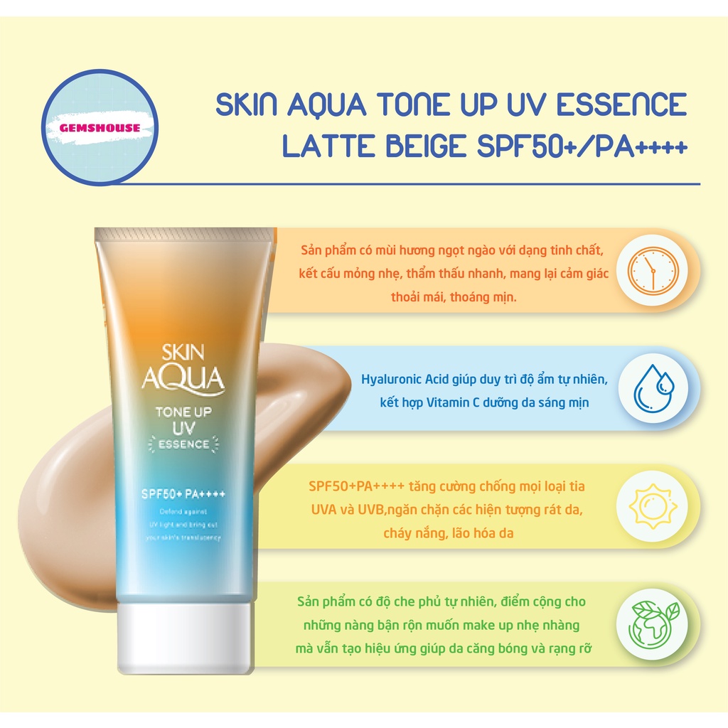 (BILL SIÊU THỊ) KEM CHỐNG NẮNG SKIN AQUA Tone Up UV SPF 50+ PA++++