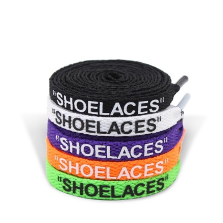 Dây giày dẹt OFF WHITE có chữ SHOELACES Nike Air Force 1 (AF1), Nike Air Jordan (AJ) 120 -160 cm [ Bán theo cặp ]