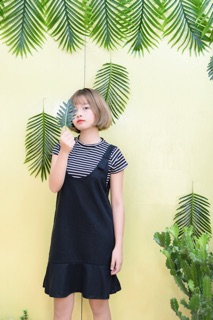 FREESHIP - HÌNH THẬT - CÓ SIZE LỚN - SET YẾM ĐUÔI CÁ MÀU ĐEN