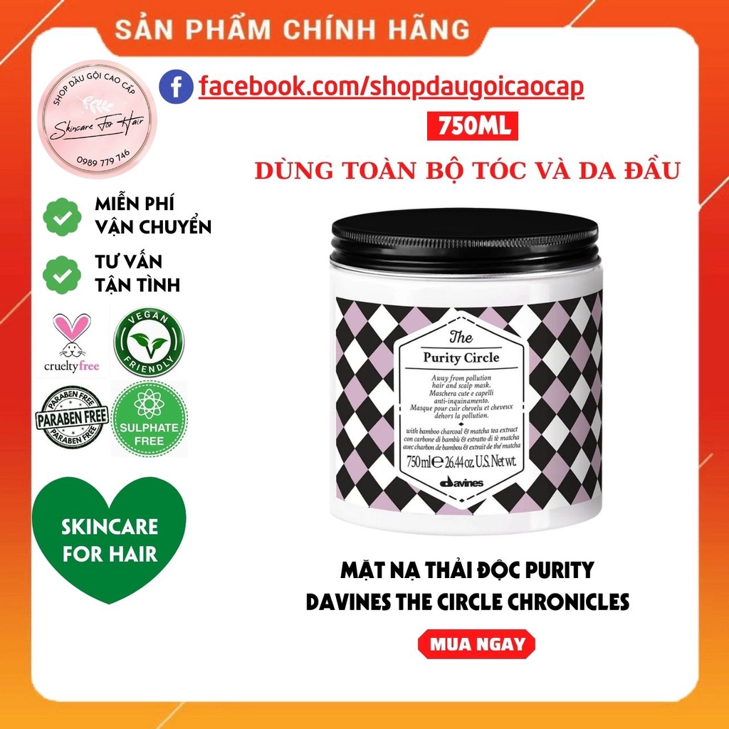 Mặt nạ tóc Davines dành cho tóc &amp; da đầu dung tích 750ml