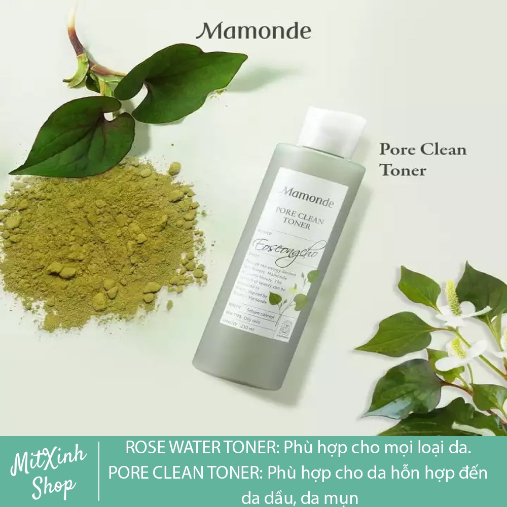 Nước Hoa Hồng Kiềm Dầu, Se Khít Lỗ Chân Lông Mamonde Toner 250ml