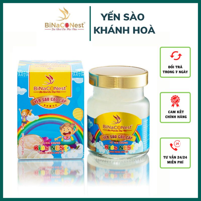 Yến sào Khánh Hòa Binaconest_Tổ Yến Chưng sẵn dành cho bé kidsnest 30% yến