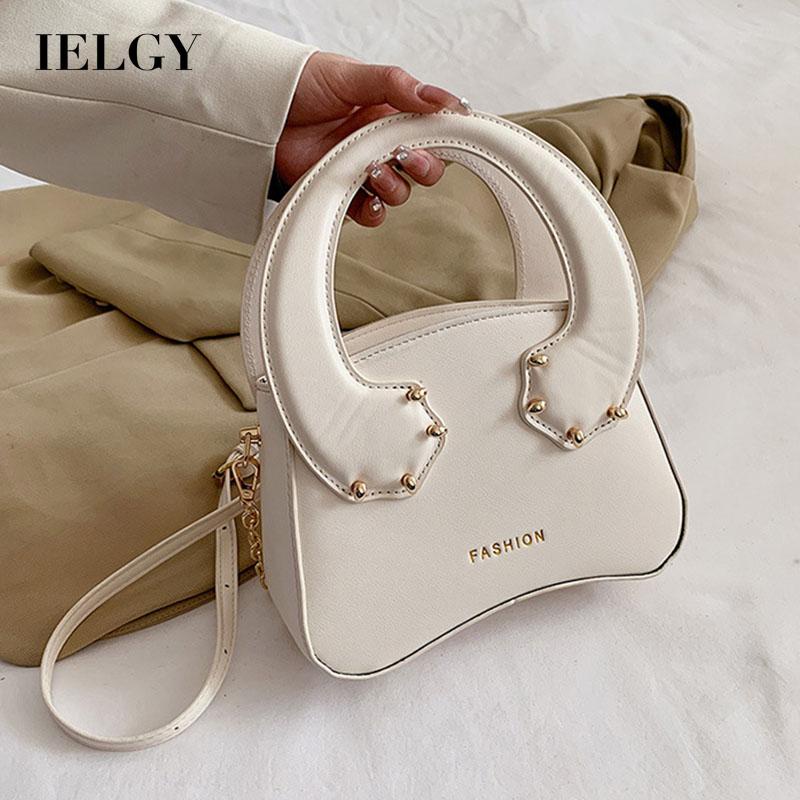 Túi đeo chéo IELGY hình vuông họa tiết móng hổ phối dây xích thời trang cho nữ