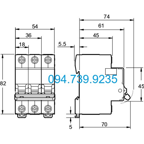 Automat Schneider 3P 32A 4.5kA - Schneider EZ9 3P 32A - MCB 3P 32A Schneider - Cầu Dao EZ9F34332