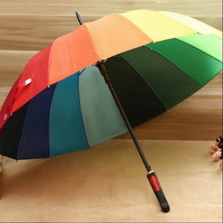 Dù 7 màu tự bật Dù đi mưa cầu vồng Dù nhiều màu thời trang