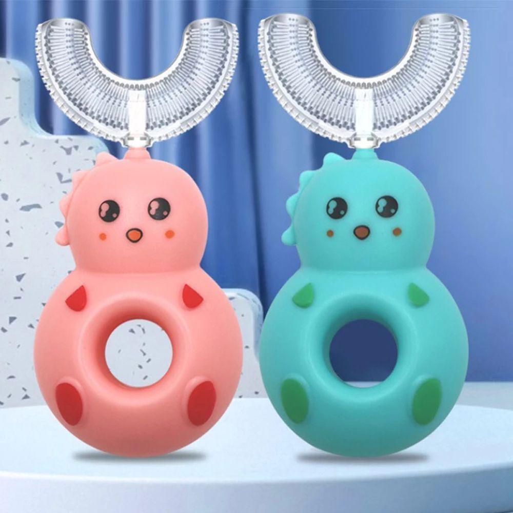 Bàn Chải Đánh Răng Hình Bánh Donut Khủng Long Xoay 360 Độ Cho Bé