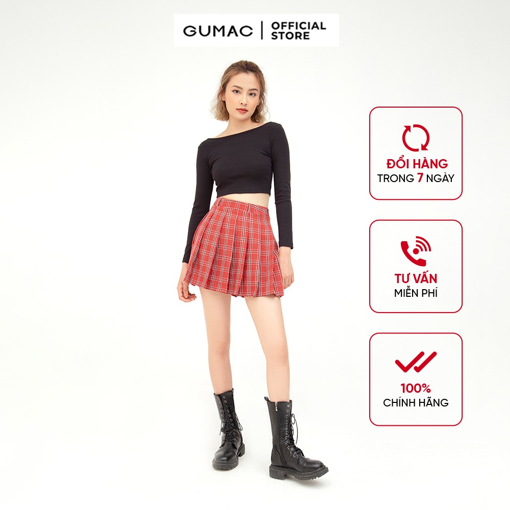 [Mã WABRGM11 giảm 10% đơn 250K] Áo croptop hở lưng GUMAC ATB608 | BigBuy360 - bigbuy360.vn