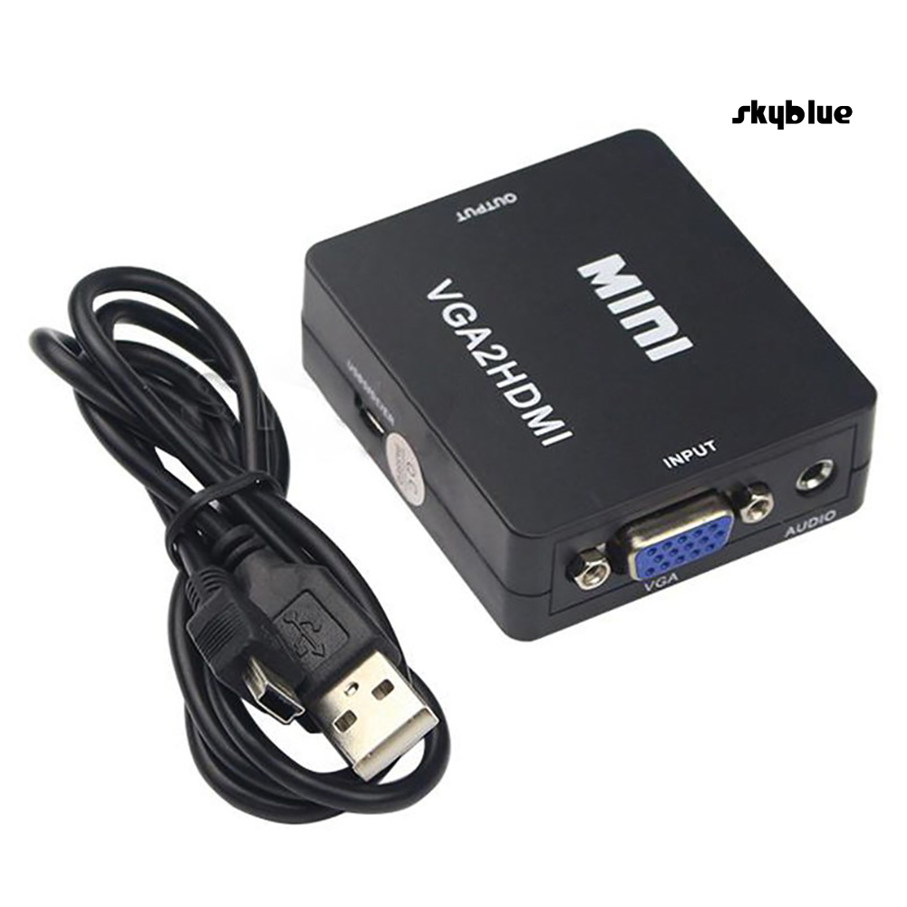 [SK]1080P Full HD VGA to HDMI-compatible USB 3.5mm Audio Video Converter Adapter for PC Laptop