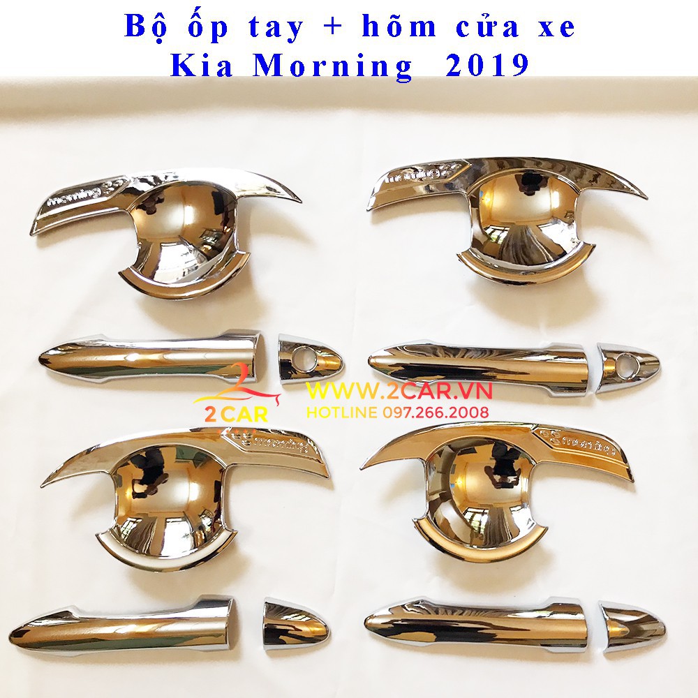 Ốp tay, hõm cửa xe KIA Morning 2012-2020 mạ Crom