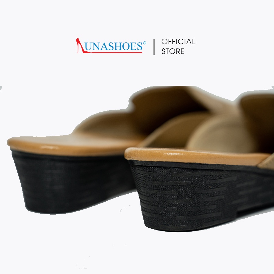 Giày sục nữ 3p LUNASHOES 6208 da bò mềm êm chân mũi tròn đế tpr chống trơn trượt chống nước bảo hành 2 năm