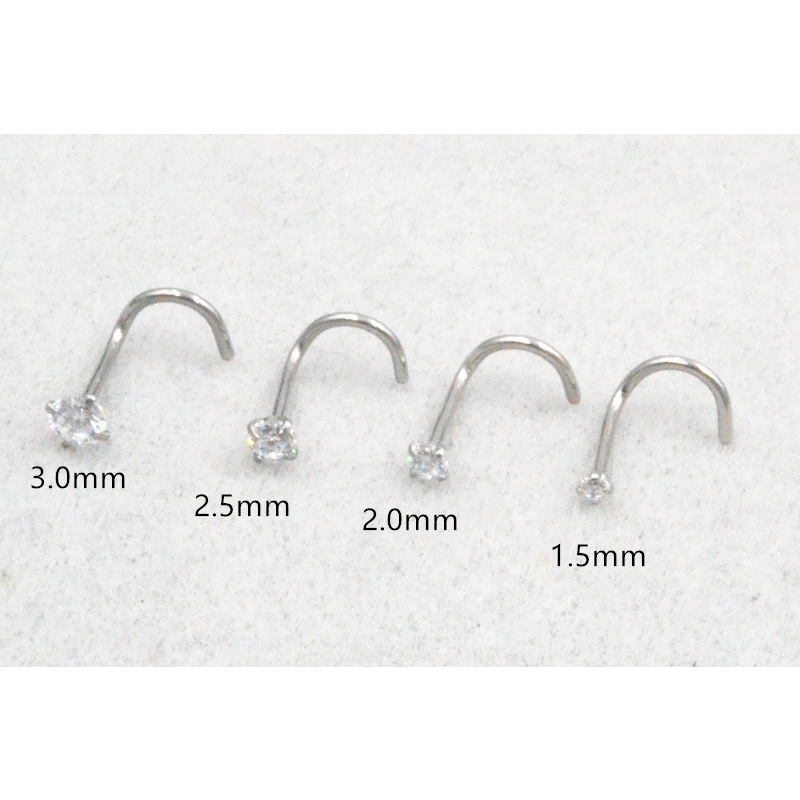 Khuyên Mũi Đính Đá Nhân Tạo Thép Titan Không Gỉ