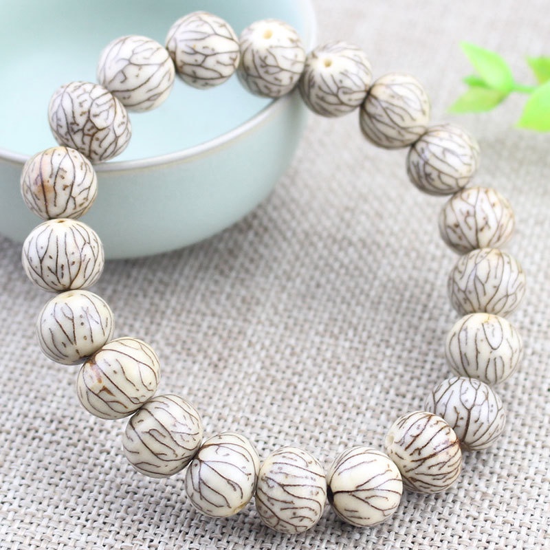 Vòng Tay Hạt Bồ Đề Bằng Lụa Màu Bạc / Vàng Cỡ Lớn Thời Trang Cho Nam Và Nữ